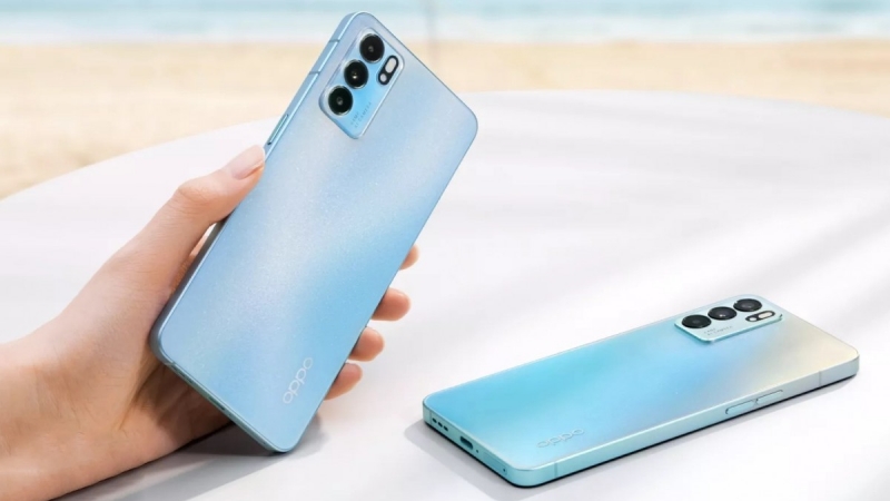 Thiết kế camera của điện thoại Oppo Reno6. Cụm camera tương tự Reno6 Z được làm bằng kim loại